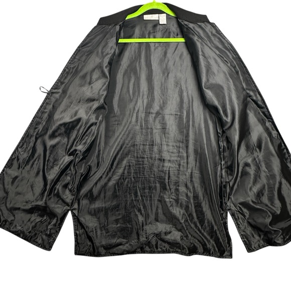 VTG Soft Surroundings Jacket Women Large Black Multicolor Floral Embroidery Boho - Picture 10 of 14